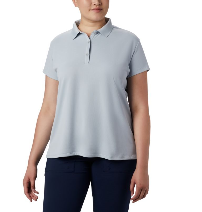 Women\'s Columbia PFG Innisfree Short Sleeve Polo Shirts Light Grey | Plus Size CA-L5A1C